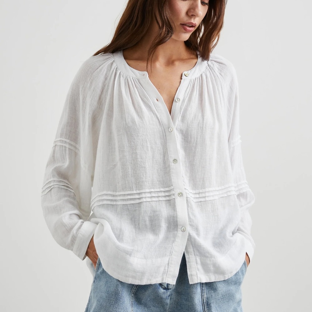 Rails Frances White Linen Blouse
